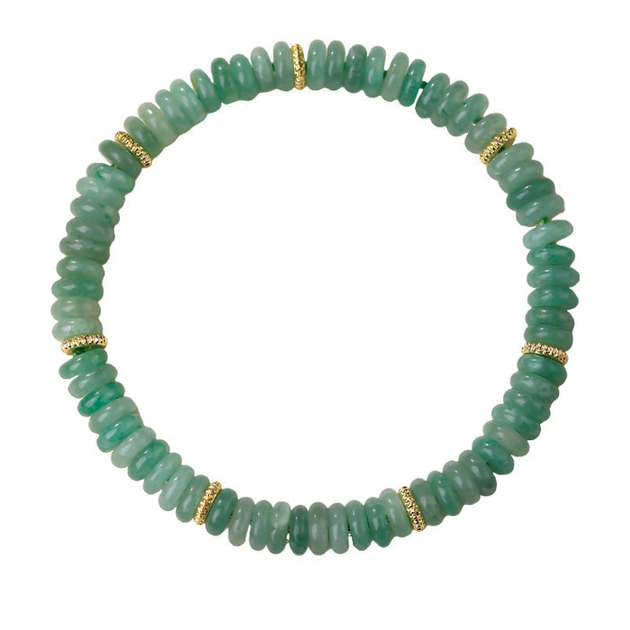 Close up green aventurine gemstones wealth opportunity chakra