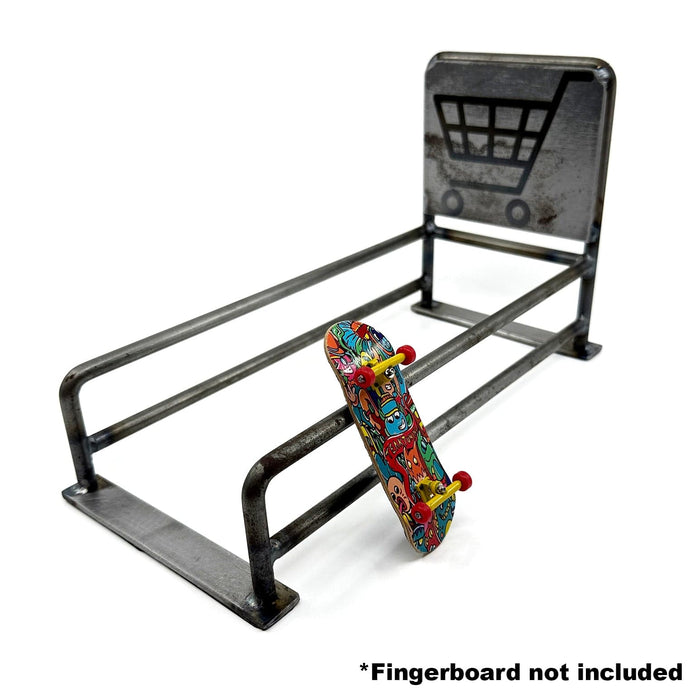 Teak Tuning Pro Fingerboards GrindRight Shopping Cart Coral Fingerboard Rail - 10 Inches - Raw Steel Edition