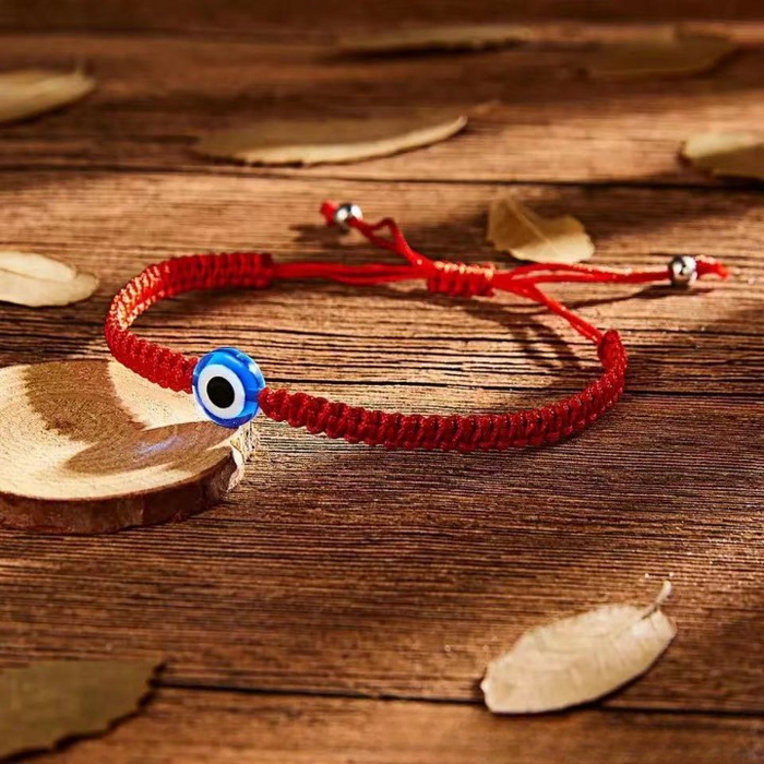 Red String Bracelet with Blue Evil Eye Charm – Positive Energy Jewelry