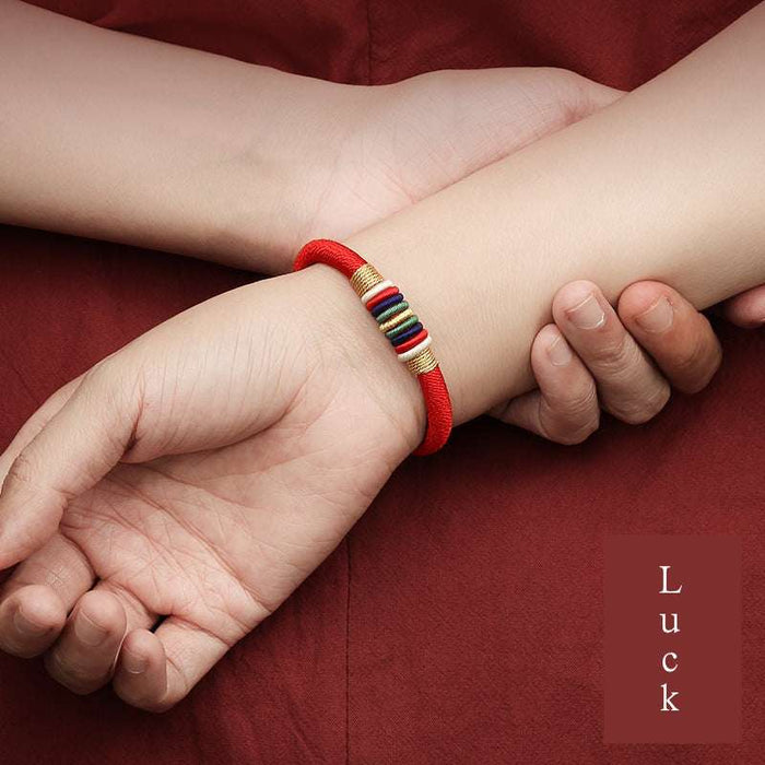 Handmade Feng Shui 5 Elements Bracelet – Red String Buddhist Charm
