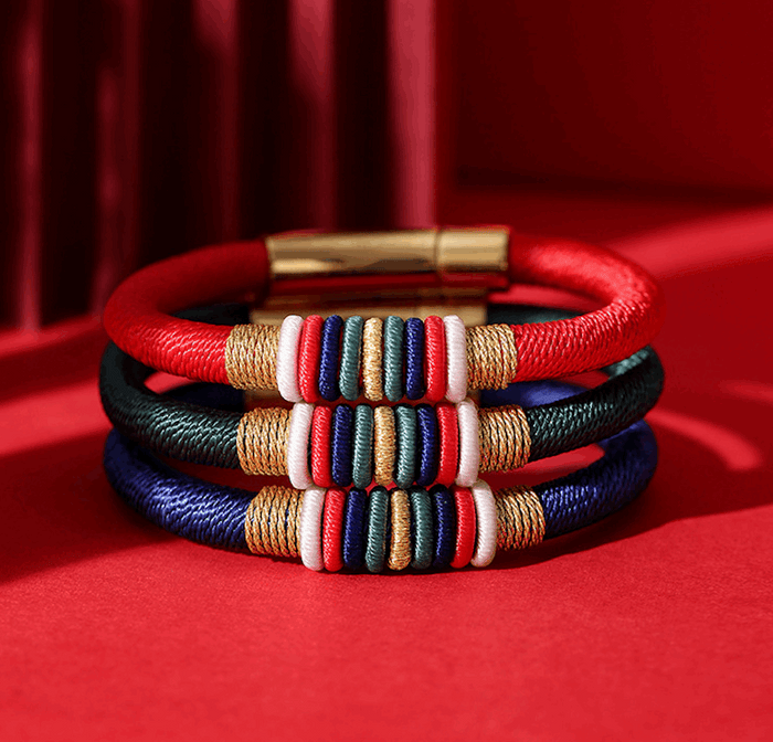 Feng Shui Lucky Bracelet with Five Elements Knots for Protection