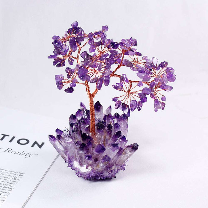 amethyst feng shui tree of life home decor natural crystal bonsai