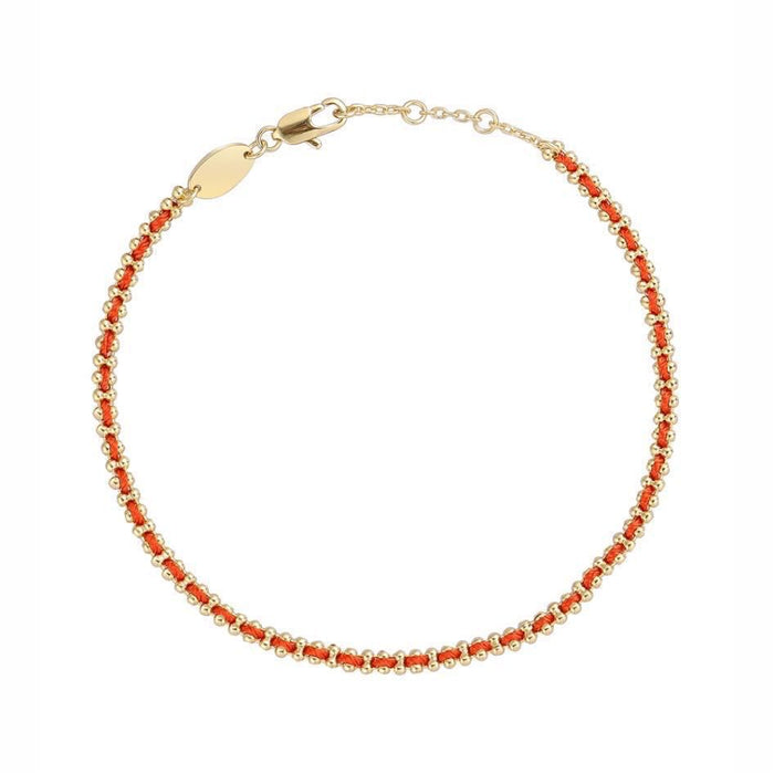 Handmade Red & Gold Prosperity String Bracelet