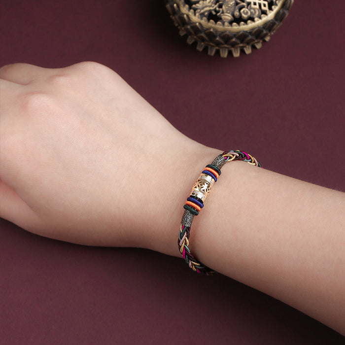 handmade tibetan buddhist 8-strand bracelet lucky turn bead protection amulet