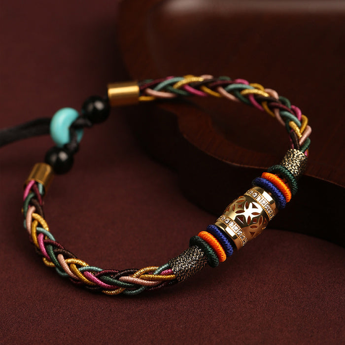 tibetan braided cord bracelet unisex spiritual good fortune jewelry