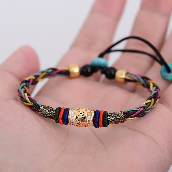 8-strand tibetan buddhist bracelet adjustable unisex handmade craft