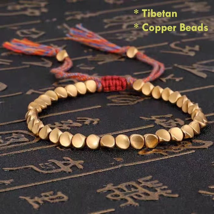 Handmade Tibetan Copper Beads Bracelet – Spiritual Healing Jewelry