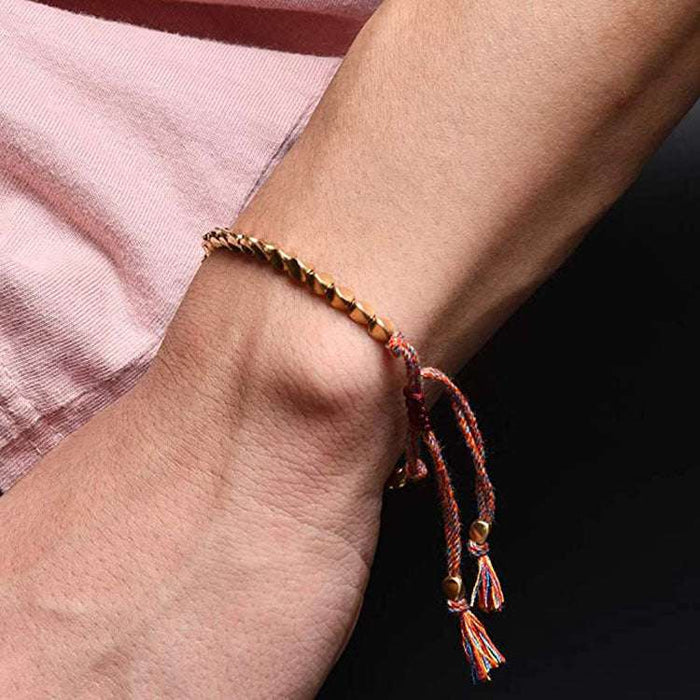 Handmade Tibetan Copper Beads Bracelet – Spiritual Healing Jewelry