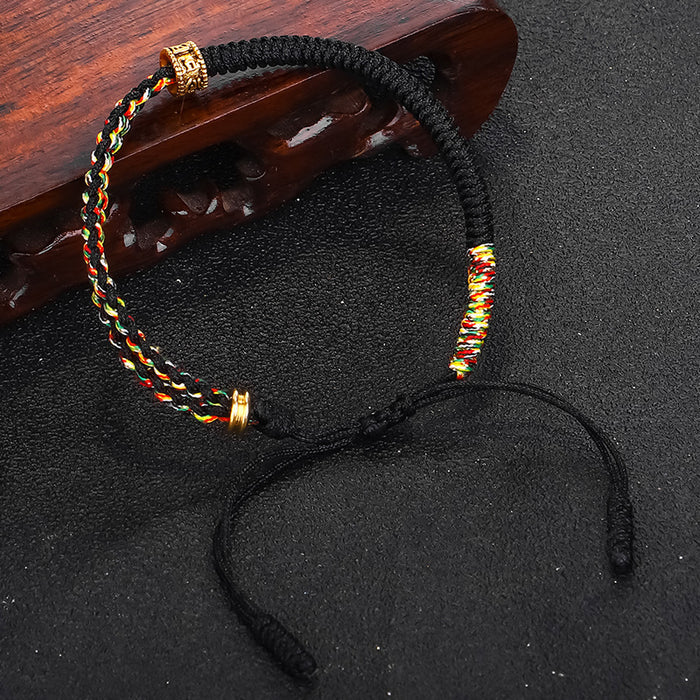Engraved Copper Mantra Bead Spiritual Bracelet