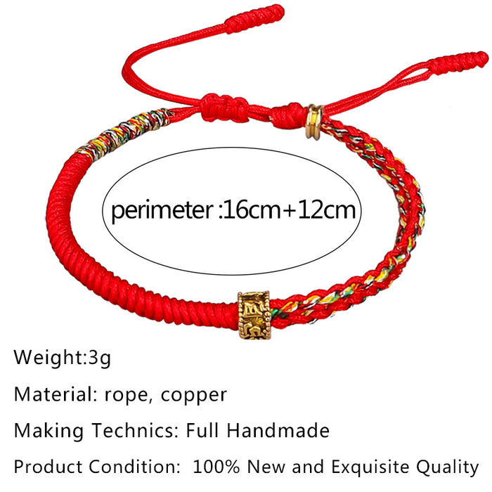 Tibetan Mantra Copper Bead Bracelet – Spiritual Protection Jewelry