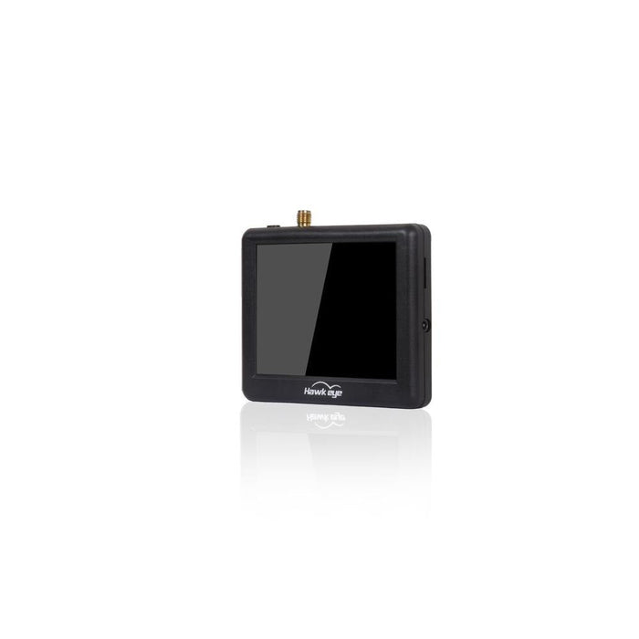 Hawk Eye drone FPV monitor with antenna for real-time video feed during UAV operations
