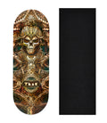 Teak Tuning Heat Transfer Graphic Wooden Fingerboard Deck, "Ancient Ruins" 32mm Deck