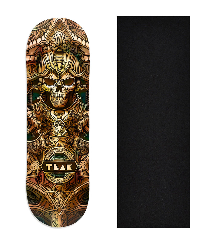 Teak Tuning Heat Transfer Graphic Wooden Fingerboard Deck, "Ancient Ruins" 29mm Deck