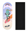 Teak Tuning Heat Transfer Graphic Wooden Fingerboard Deck, Design Contest 2024 Winner, @digo.lemon - "Zen Drift" 32mm Deck