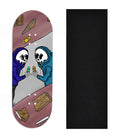 Teak Tuning Heat Transfer Graphic Wooden Fingerboard Deck, Design Contest 2024 Winner, originalfingerking - "Grim Buds" 32mm Deck