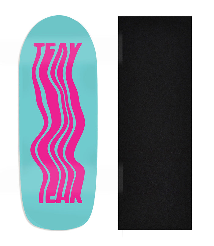 Teak Tuning Heat Transfer Graphic Wooden Fingerboard Deck, Design Contest 2025 Winner, @1988grfx - "Pink Motion" Poolparty Deck