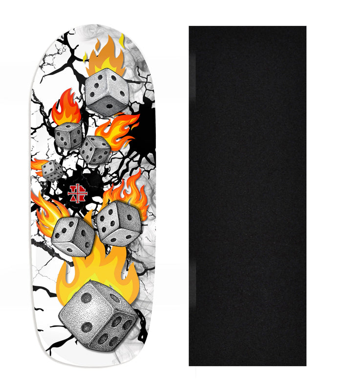 Teak Tuning Heat Transfer Graphic Wooden Fingerboard Deck, Design Contest 2025 Winner, @Connor_creates - "High Stakes" Poolparty Deck