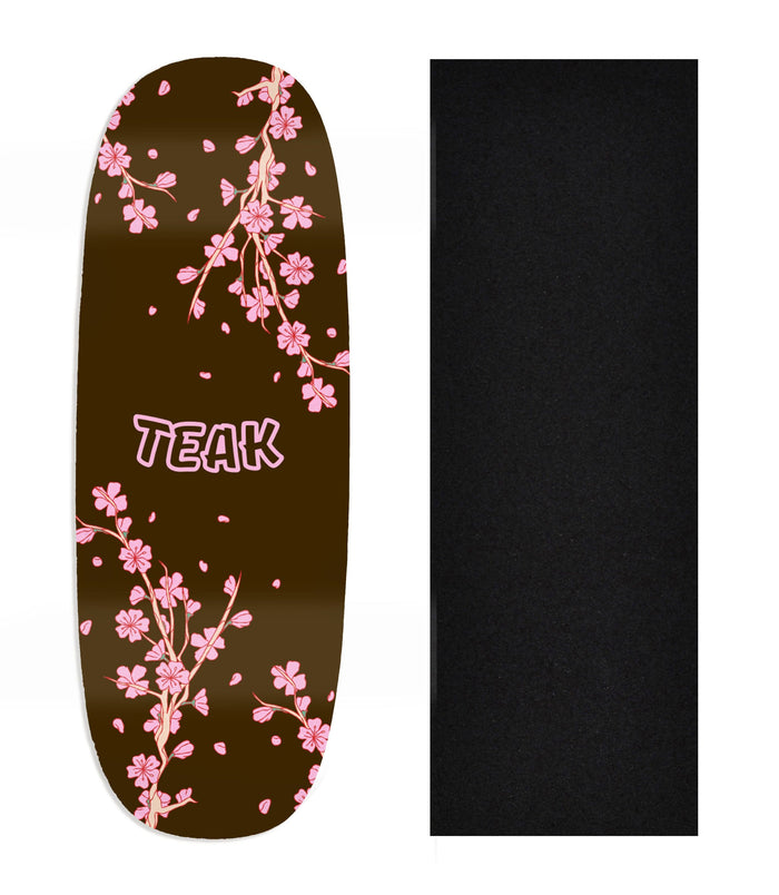 Teak Tuning Heat Transfer Graphic Wooden Fingerboard Deck, Design Contest 2025 Winner, @Holo.fb - "Blossom" Ohhh Deck