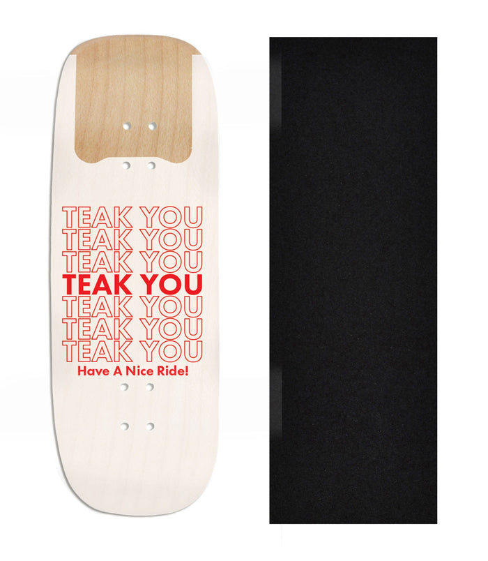 Teak Tuning Heat Transfer Graphic Wooden Fingerboard Deck, Design Contest 2025 Winner, @Smiths.Creative.Designs - "Teak You" Boxy Deck