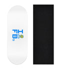 Teak Tuning Heat Transfer Graphic Wooden Fingerboard Deck, "I [SKATE] FB" (White) 32mm Deck