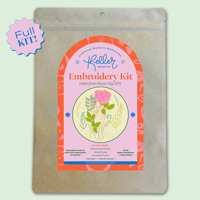 Hello From Rose City Embroidery Kit - The Regal Find