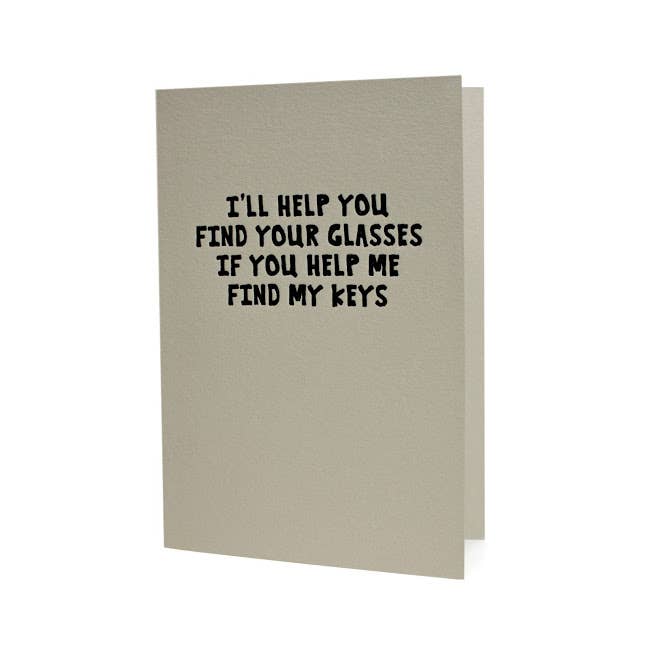 Help Me Find My Keys Letterpress Card - The Regal Find