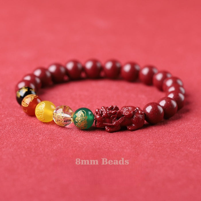 Red Cinnabar Pixiu Bracelet – Wealth Guardian Symbol