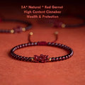 High-Content Cinnabar Pixiu Wealth Bracelet with Red Garnet Beads