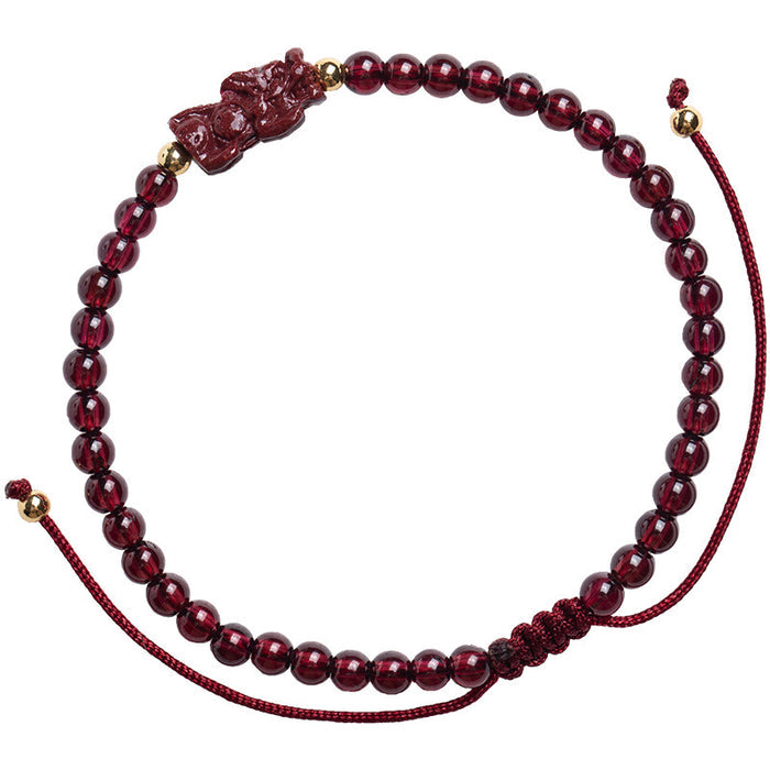 Red Garnet and Cinnabar Wealth Bracelet for Abundance