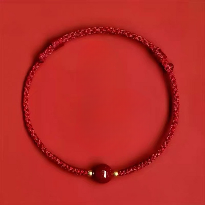 Handmade Cinnabar Red String Bracelet for Prosperity and Positive Energy