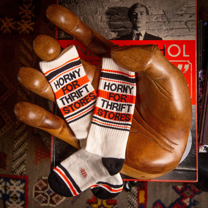Horny For Thrift Stores Gym Crew Socks - The Regal Find
