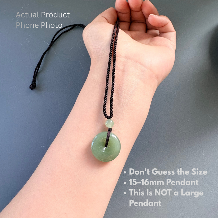 Hetian jade donut pendant size 15mm