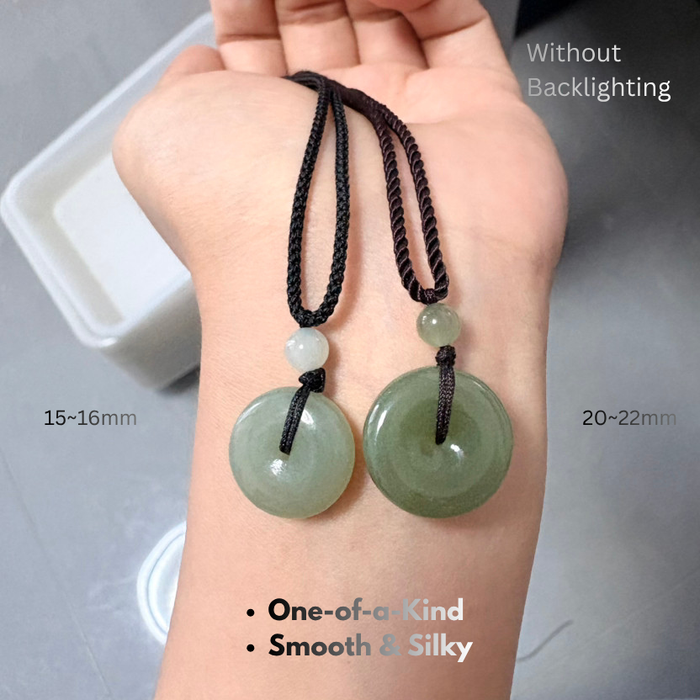 Hetian jade donut pendant size 15mm vs 20 mm