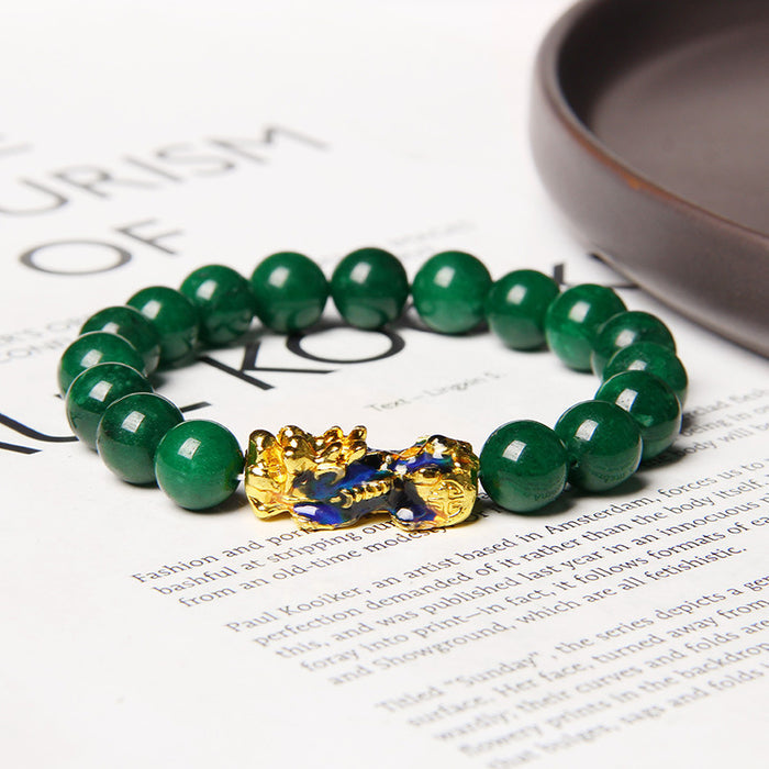 Natural Jade Bead Bracelet for Business Success