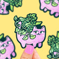 Kitty Planter Pet Water Bottle Vinyl Sticker (Glitter) - The Regal Find
