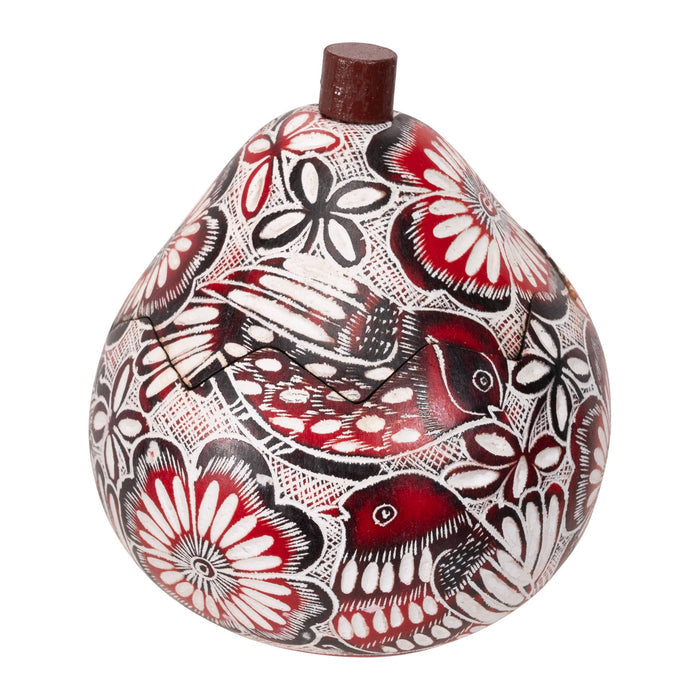 Lace Birds - MIni Carved Gourd Box - Made By Hand - The Regal Find