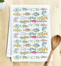 Lake Fish Pattern  Kitchen Dish Towel - The Regal Find
