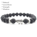 Lava Stone Elephant Bracelet natural lava beads elephant charm unisex