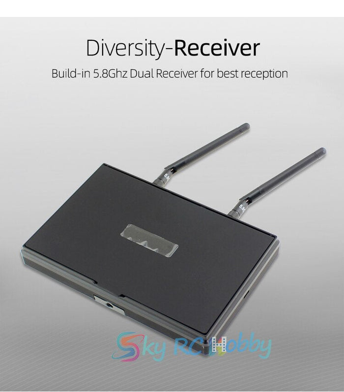 5.8GHz dual diversity receiver with two antennas for stable drone signal reception