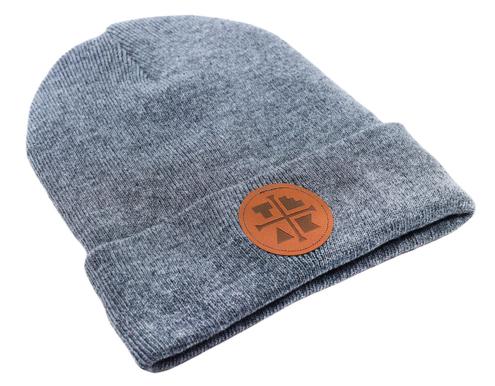 Teak Tuning Limited Edition Beanie "Heather Gray" Edition with Teak Tuning Faux Leather Patch