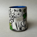 Lucky Cat & Houseplant Cup - Large - The Regal Find