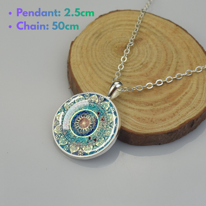 Handmade mandala necklace yoga spiritual jewelry