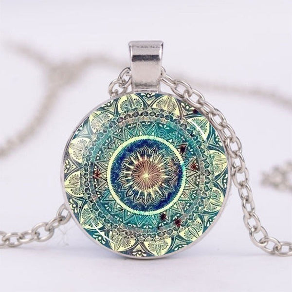 Mandala yoga necklace spiritual pendant mindfulness jewelry