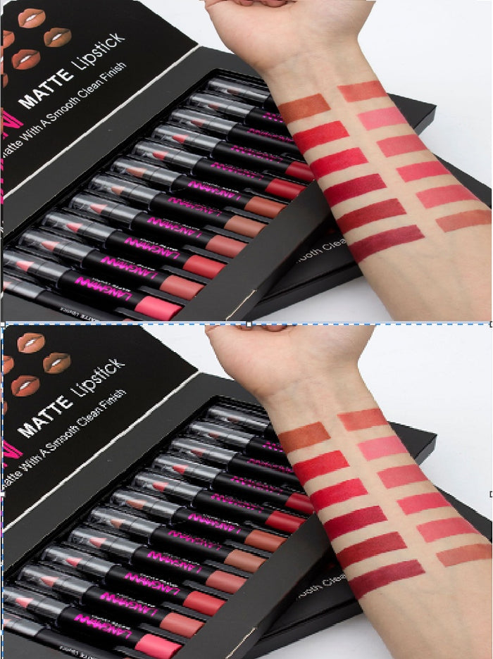 Matte Lipstick Set — 12 Shades, Waterproof & Long-Lasting