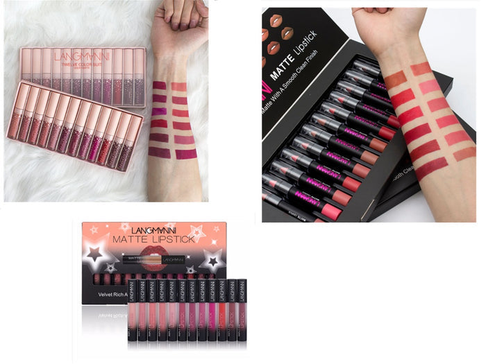 Matte Lipstick Set — 12 Shades, Waterproof & Long-Lasting