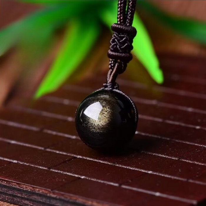 natural black obsidian necklace for men spiritual energy jewelry
