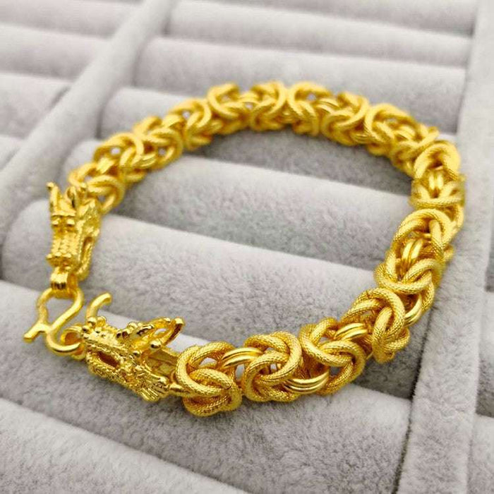 18K Gold Dragon Bracelet for Business Success