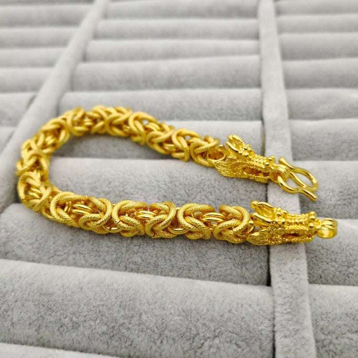 Luxury Gold Wealth Bracelet Chinese Dragon Design