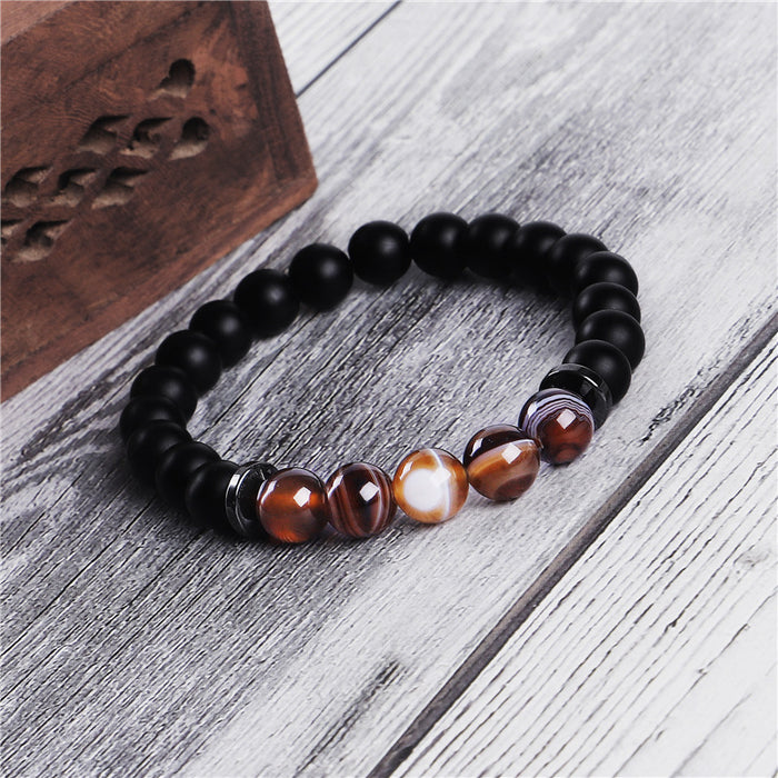 Natural hematite bracelet metallic sheen men’s accessory