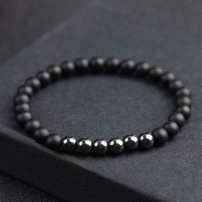 Men’s natural stone men’s jewelry hematite agate bracelets set